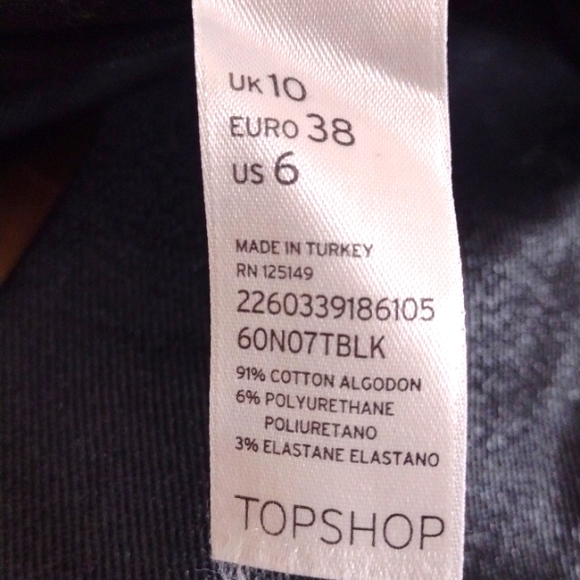 Kate Moss x Topshop Black Faux Leather Skinny Moto Retro Skinny Pants Size 6 - Picture 11 of 16